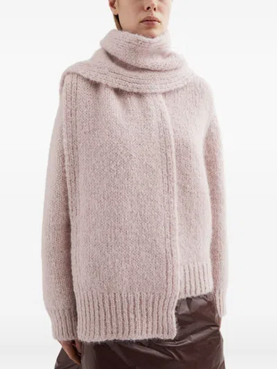 Jil Sander Plus Logo Wool Scarf In Pink