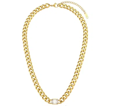 Chansuttpearls Women's Chain With Diamond Pendant Necklace In Gold