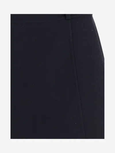 Jil Sander Structured Black Wool Skirt With Belt Loops