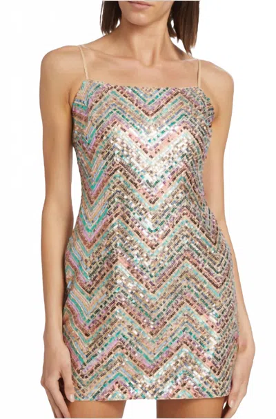 Milly Colette Chevron Mini Dress In Multi In Multi