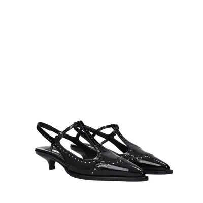 Miu Miu Women Patent Slingback Pump With Buckles