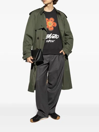 Kenzo Bold Floral Graphic Sweatshirt With Signature Logo In Black