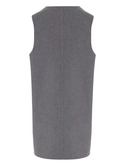 Khaite Wool Sleeveless Dress In Gray