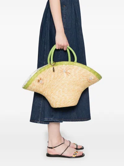 La Milanesa Calore Straw Tote Bag In Neutral