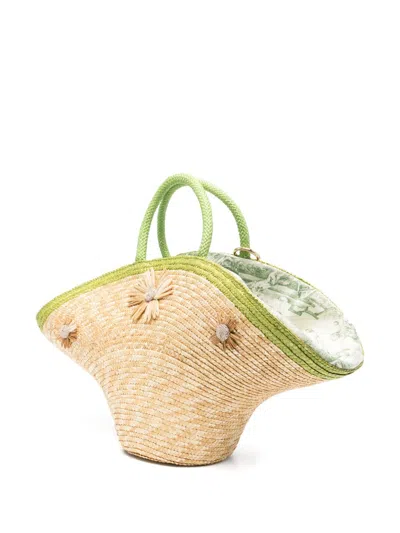 La Milanesa Calore Straw Tote Bag In Neutral