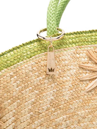 La Milanesa Calore Straw Tote Bag In Neutral