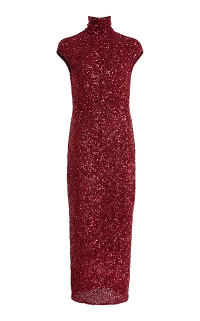 Carla Zampatti Crushed-sequin Midi Dress