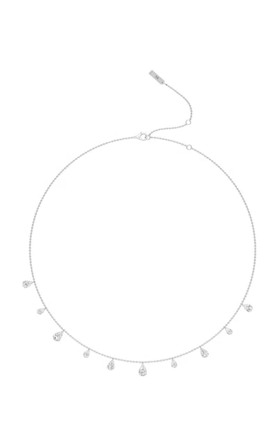 Unsaid 18k White Gold Diamond Charm Necklace