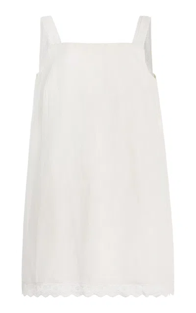 Posse Grace Lace-trim Mini Dress In White