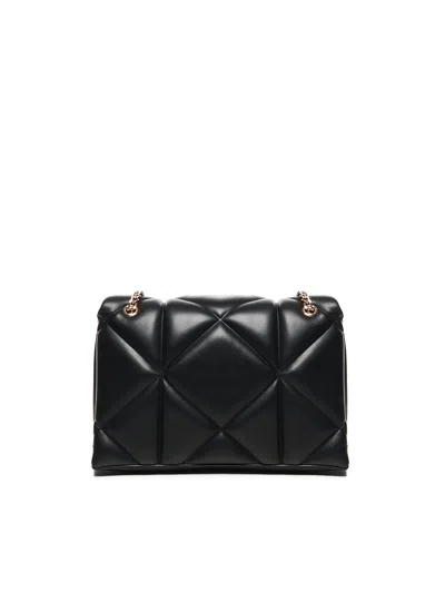 Love Moschino Black Quilted Embossed Shoulder Bag In Black