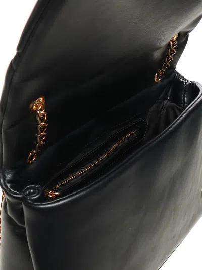 Love Moschino Black Quilted Embossed Shoulder Bag In Black
