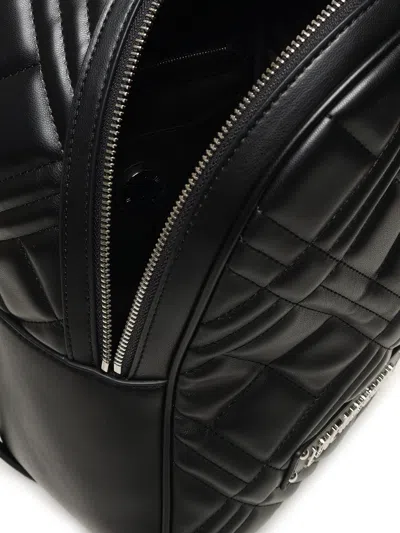 Love Moschino Quilted Black Backpack With Zip Closure