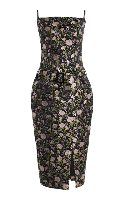 Wiederhoeft Julie Floral Jacquard Midi Dress
