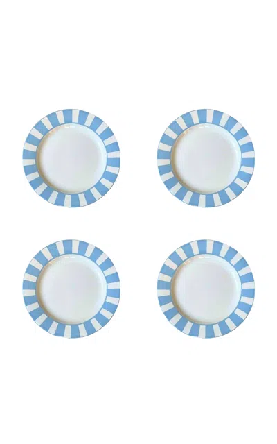 The Lino Essential Stoneware Dessert Plate In Blue