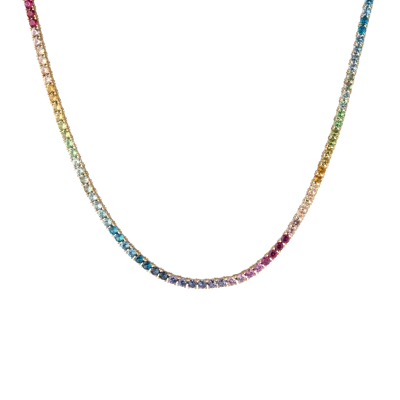 Aurate New York Ombré Rainbow Tennis Necklace