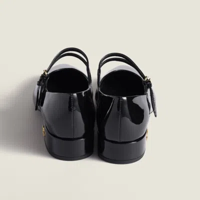 Miu Miu Leather Block Heel Pumps With Double Strap In Black