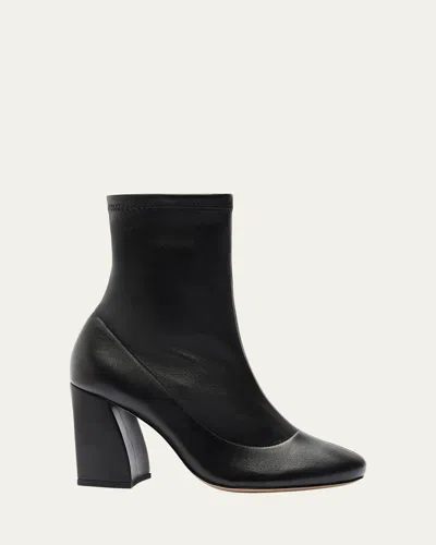 Alexandre Birman Leather Skinny Ankle Booties In Black