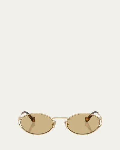Miu Miu Mu 52ys Metal Oval Sunglasses