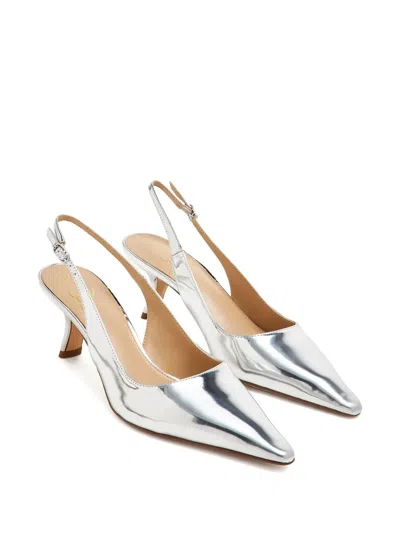 Sam Edelman Slingback-pumps Im Metallic-look In Silver
