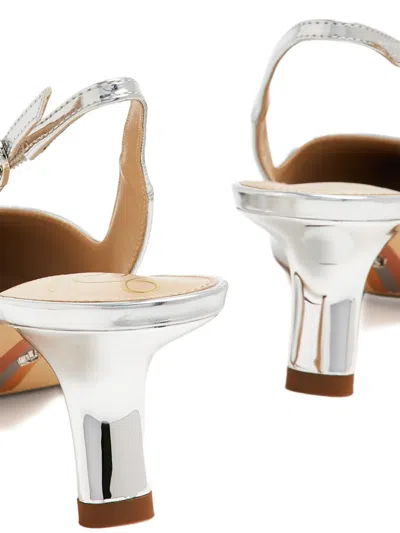 Sam Edelman Slingback-pumps Im Metallic-look In Silver