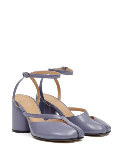 Maison Margiela Tabi Purple Leather Sandals In Purple