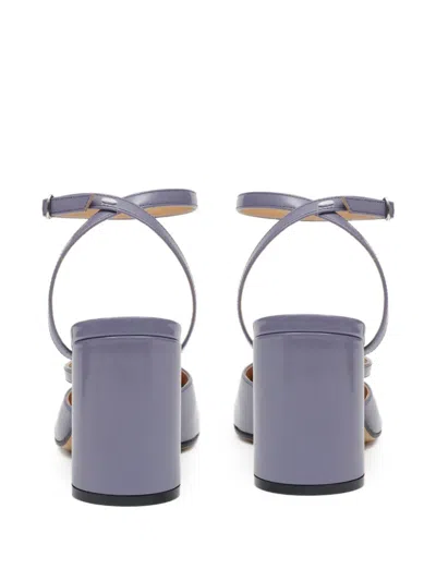 Maison Margiela Tabi Purple Leather Sandals In Purple