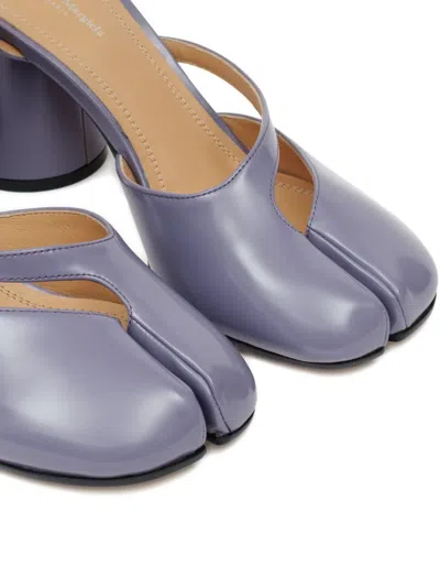 Maison Margiela Tabi Purple Leather Sandals In Purple
