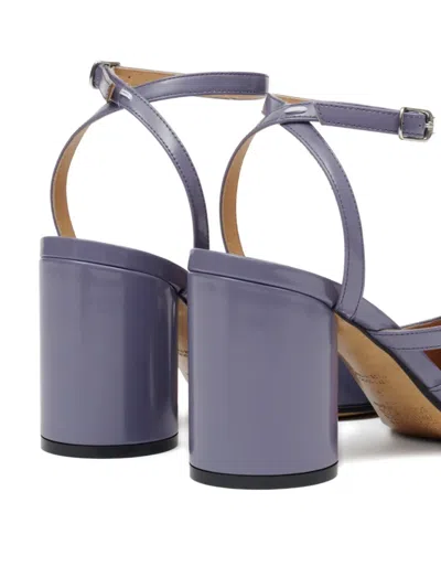 Maison Margiela Tabi Purple Leather Sandals In Purple