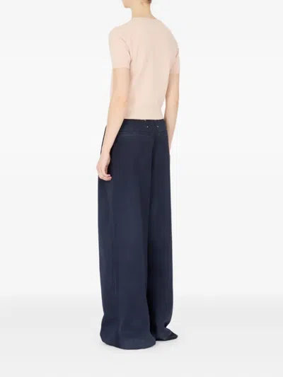 Maison Margiela Short Sleeve Crew Neck Top With Soft Texture In Pink