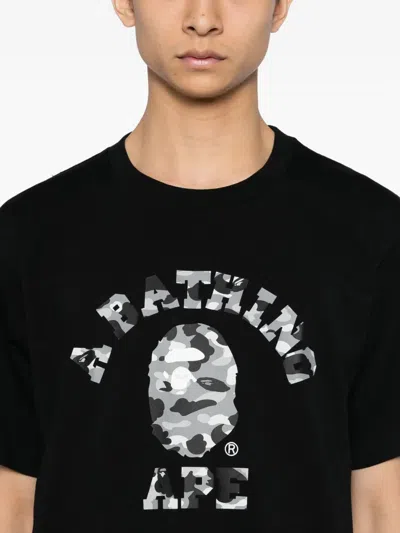 A Bathing Ape Mens Black Green Camo 1st Camo College Cotton-jersey T-shirt Xl In Black