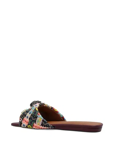 Kurt Geiger Kensington Woven-strap Flat Sandals In Brown