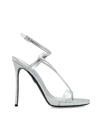 Dsquared2 140mm Leather Heeled Sandals In Transparent