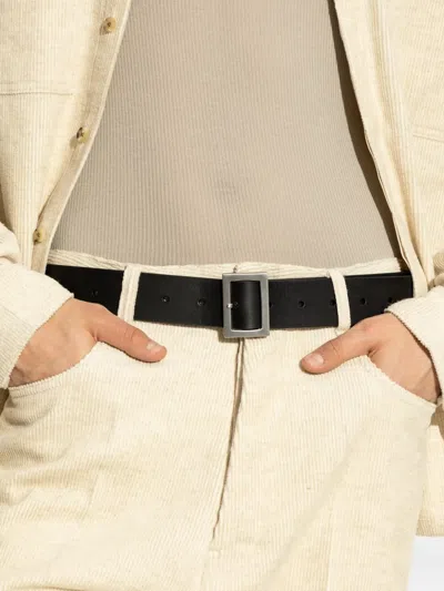 Rick Owens Rectangular Buckle Belt In Black