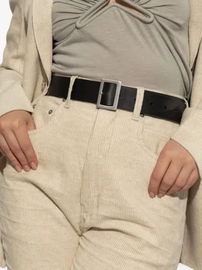 Rick Owens Rectangular Buckle Belt In Black