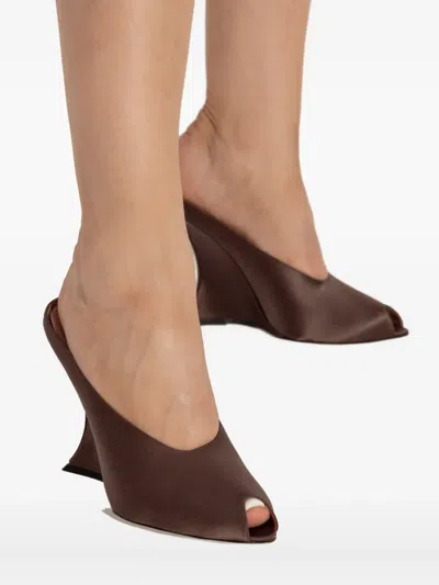 Paris Texas 125mm Satin Heeled Sandals In Brown