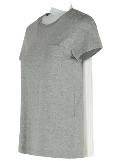 Sacai Gray Cotton T-shirt