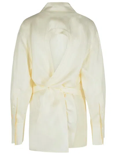Rohe Róhe Cream Silk Shirt In Yellow