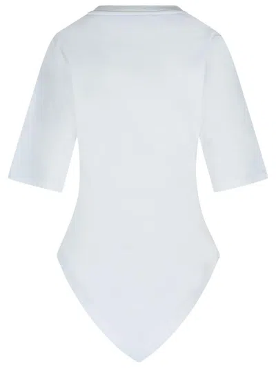 Rohe Asymmetrical White Organic Cotton Woven T-shirt In White