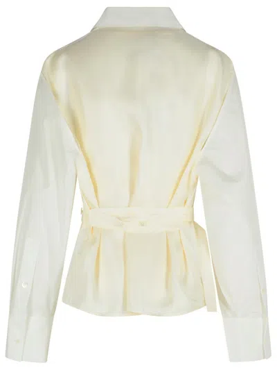 Rohe Combined Silk Poplin Vest-shirt In White