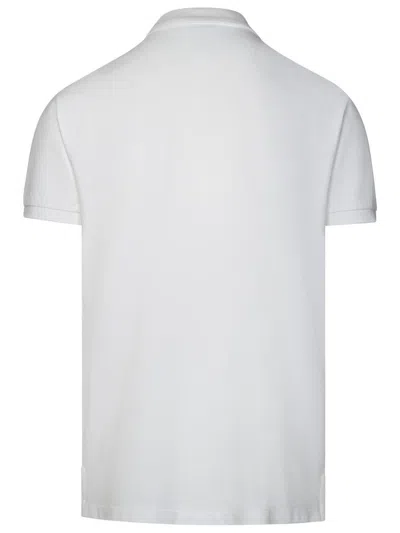 Polo Ralph Lauren White Fitted Polo Shirt With Logo In Cotton Man In White