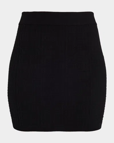 Balmain Monogram Knit Mini Pencil Skirt