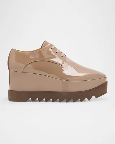 Stella Mccartney Elyse Shiny Patent Wedge Sneakers In Multi