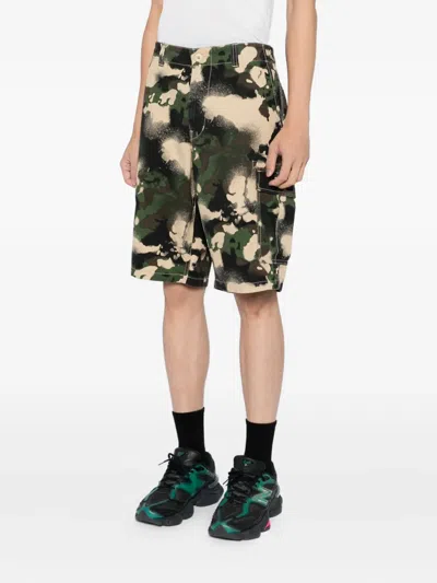 A Bathing Ape Map Camo Cargo-shorts In Green