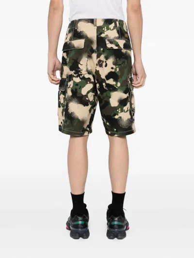 A Bathing Ape Map Camo Cargo-shorts In Green