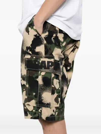 A Bathing Ape Map Camo Cargo-shorts In Green