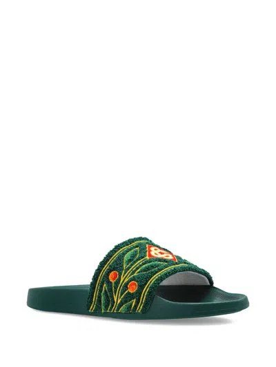 Casablanca Embroidered Slides