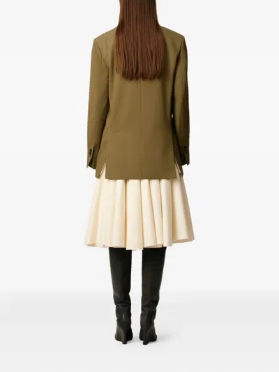 Ami Alexandre Mattiussi Green Wool Loose Single Breasted Jacket Green In Brown