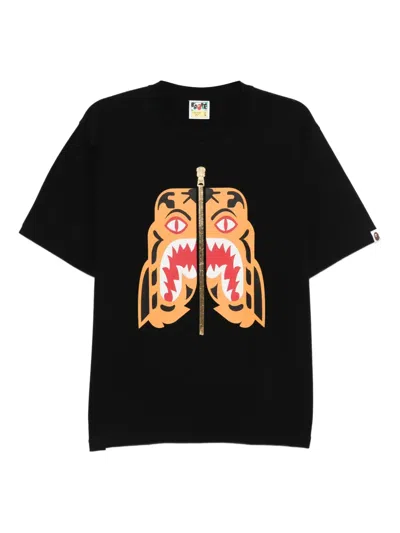 A Bathing Ape Tiger T-shirt In Black