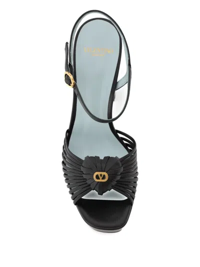 Valentino Garavani Sandal Royal Platform Sandal In Kidskin 115mm Woman Black 40.5 In Black