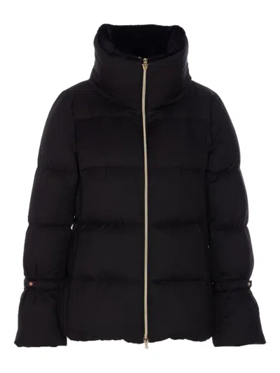 Herno Bell-sleeve Quilted Padded Jacket In Black